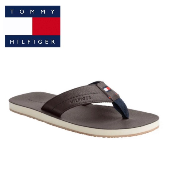 🌟5xHP🌟Tommy Hilfiger Microflag Brown Flip Flop - Picture 11 of 12